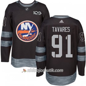 Män Ishockey New York Islanders Tröja John Tavares 91 1917-2017 100th Anniversary Adidas Svart Authentic